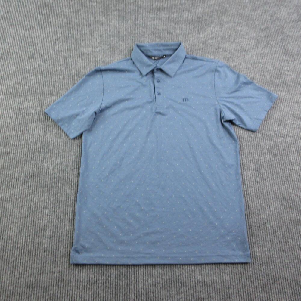 TravisMathew Polo Shirt Mens M Blue Short Sleeve Performance Jersey Golf NWT